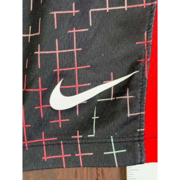 Nike Dri-Fit Training Activewear 8" Inseam Shorts Black Red Youth Kids Large EUC - Picture 2 of 8